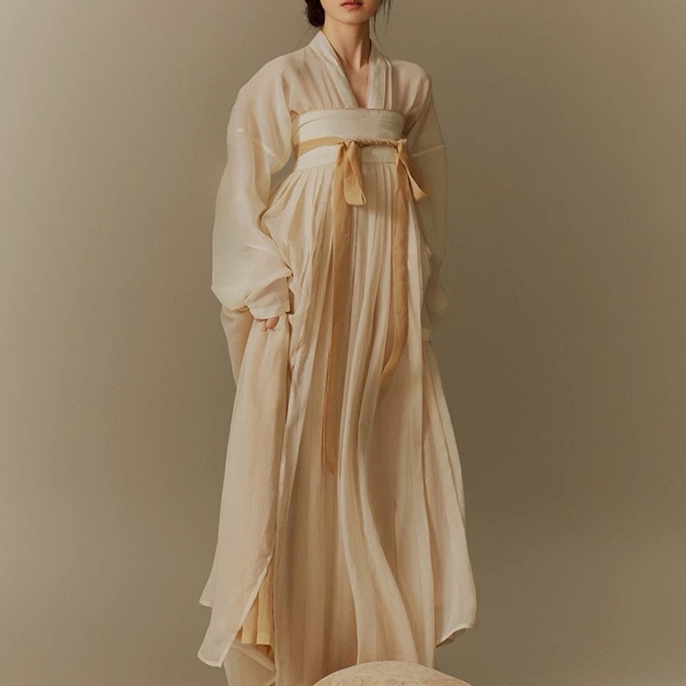 Elegant Cream Traditional Hanfu Dress